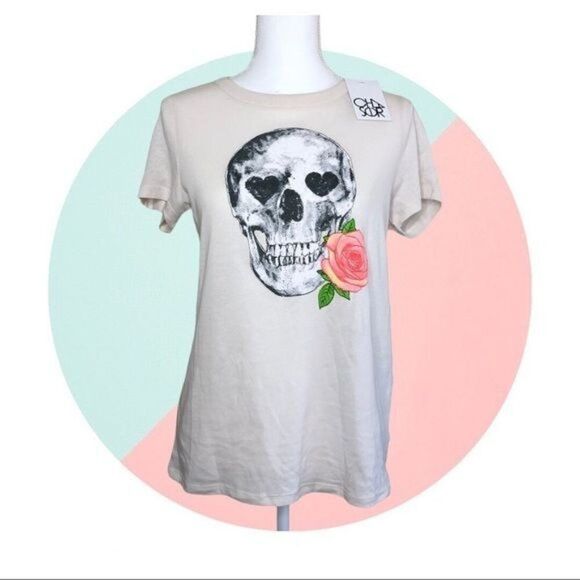 Chaser Skull and Rose Tee Small - Picture 1 of 3